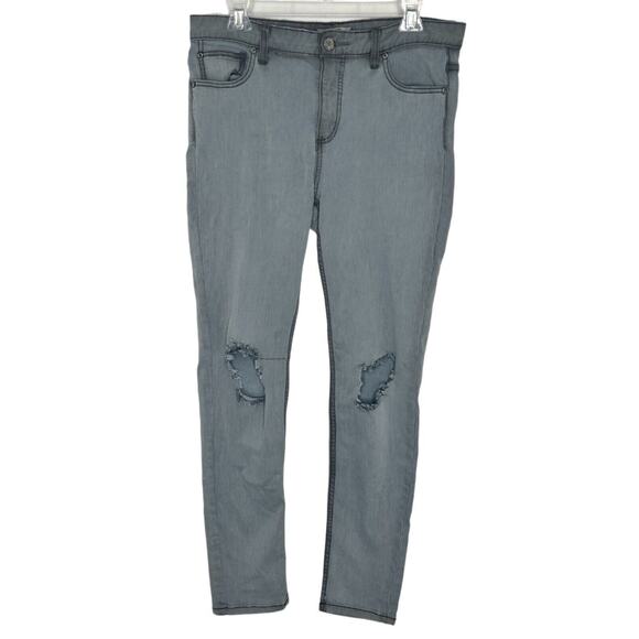 Free People Denim - Free People Distressed Jeans Women's Size 30 Gray Skinny Cotton Spandex
